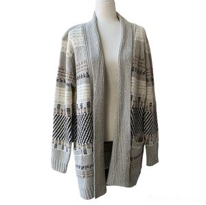 NWT Cupcakes & Cashmere Open Front Nordic Pattern Chunky Cardigan  SPRING SALE🌷
